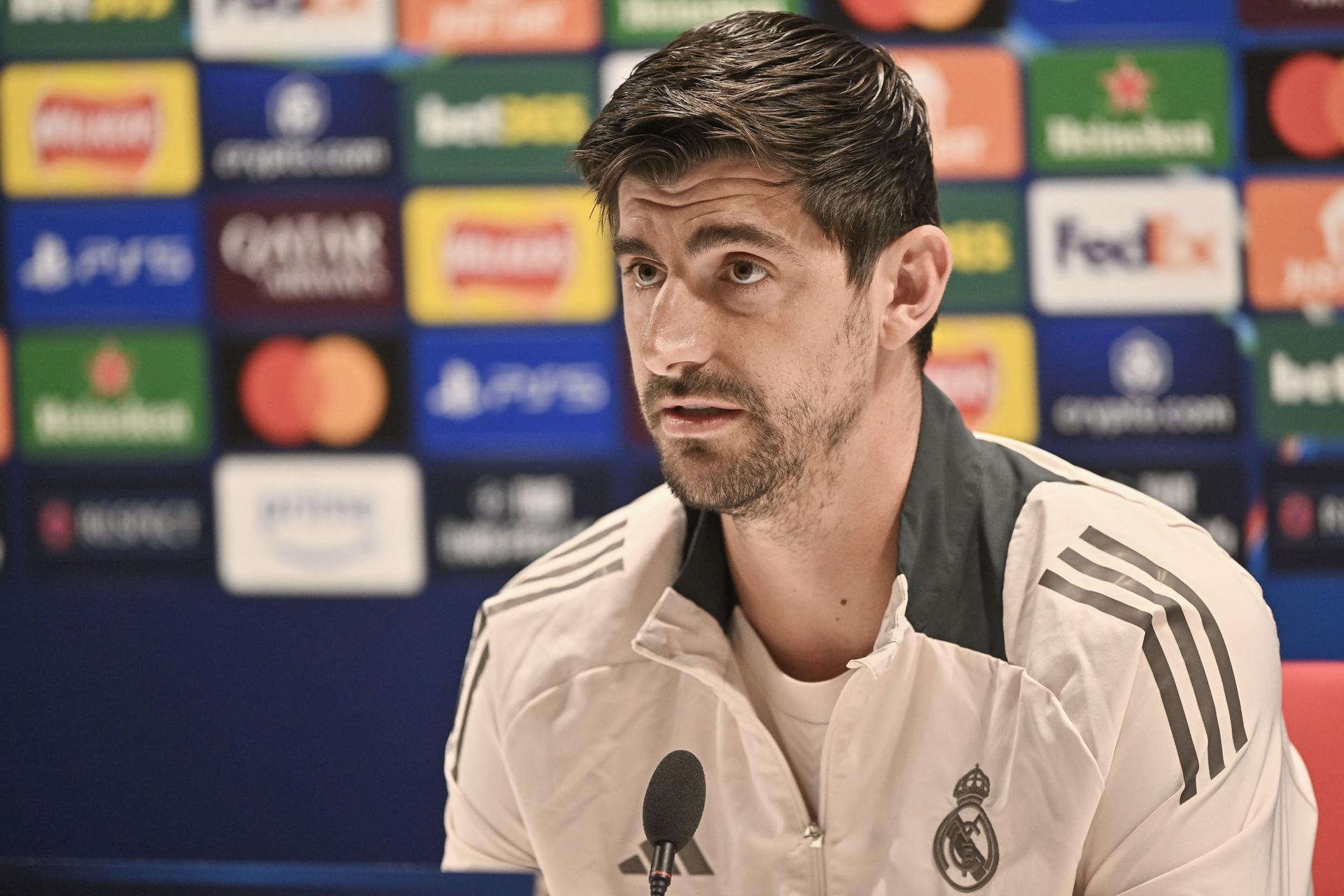Thibaut Courtois, portero del Real Madrid, en Londres, Reino Unido. EFE/EPA/VINCE MIGNOTT