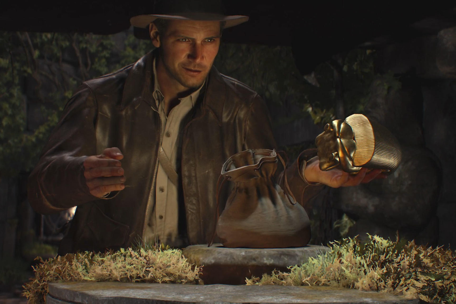 Foto hecha a la pantalla durante un momento del videojuego 'Indiana Jones y el Gran Círculo' para PlayStation 5. La espera ha merecido la pena. Es hora de ponerse el sombrero y echar mano del látigo porque Indiana Jones aterriza este jueves en Playstation 5 con una aventura épica repleta de acción, con un guión homenaje a sus mejores películas, cinemáticas y gráficos de infarto y una jugabilidad a la altura del héroe. EFE/ Javier Picazo
