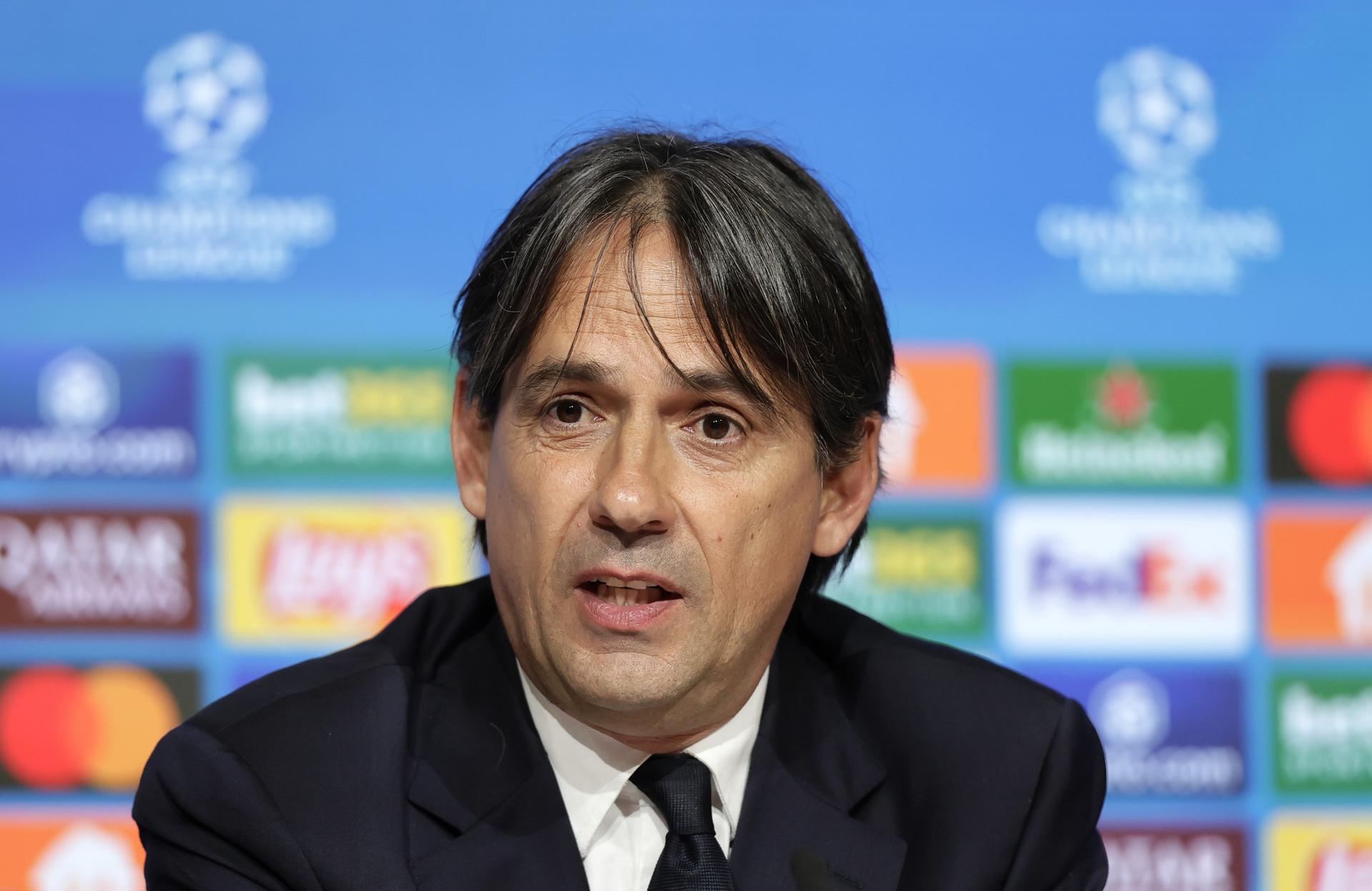 El italiano Simone Inzaghi, entrenador del Inter de Milán en Múnich, Alemania. EFE/EPA/RONALD WITTEK