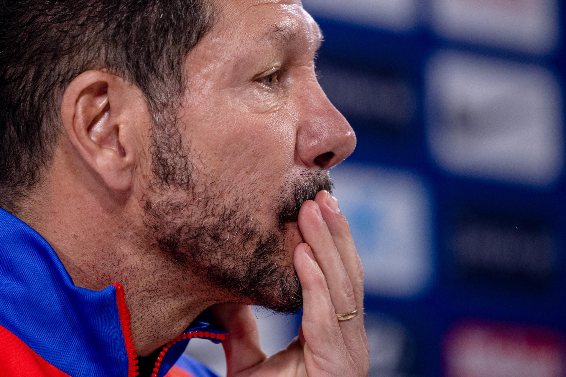 Simeone, en la rueda de prensa. EFE/ Daniel González