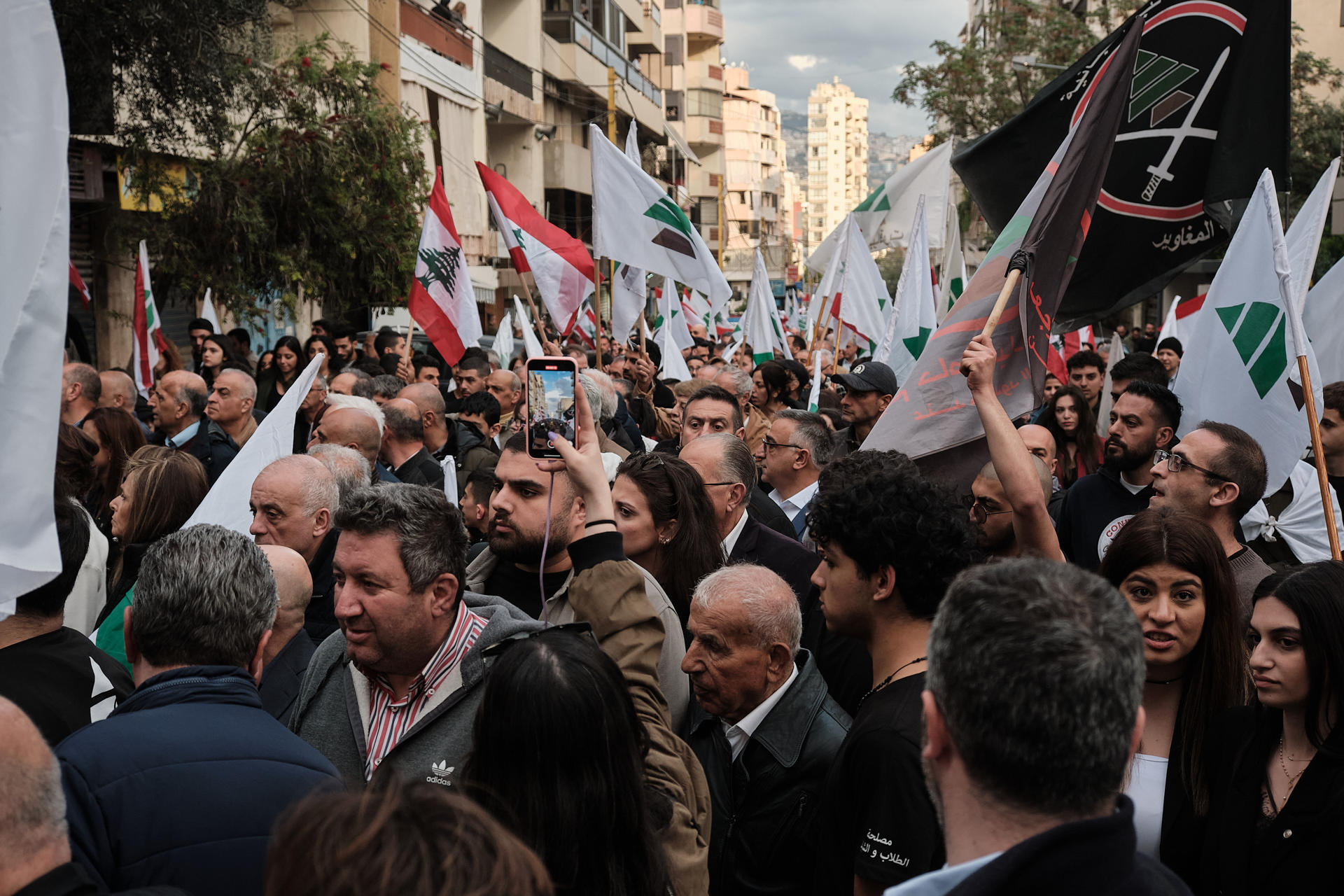 El partido Kataeb con la presencia de su actual líder, Samy Gemayel, conmemora el 50 aniversario de la guerra civil libanesa. EFE/ Edgar Gutierrez