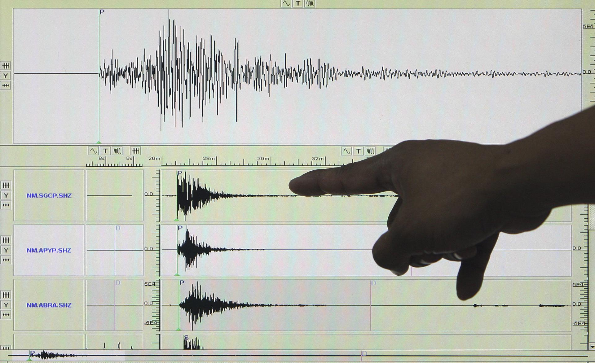 Imagen de archivo de un sismógrafo en el que aparece registrado un terremoto. EFE/Rolex Dela Pena