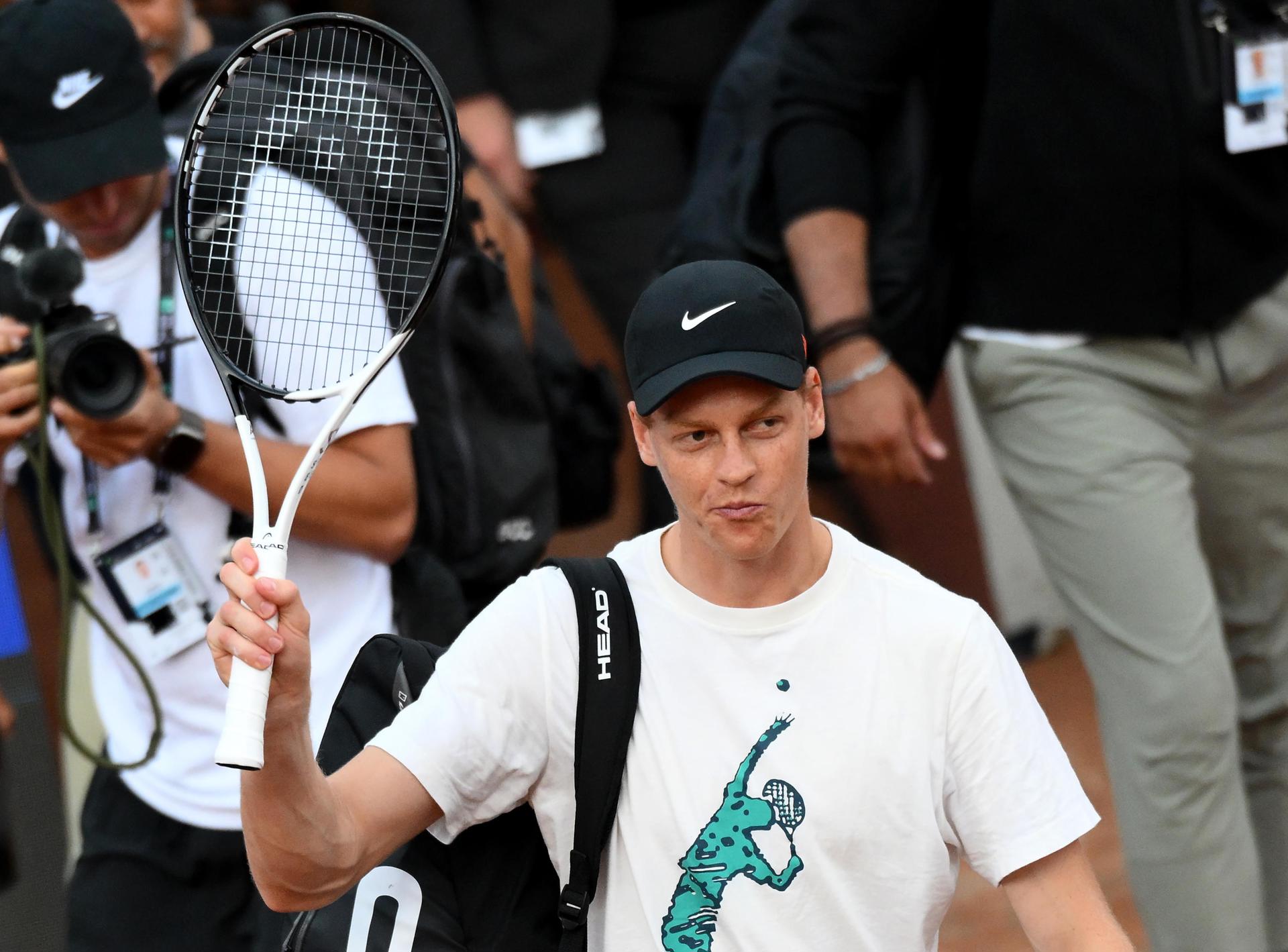 Jannik Sinner llega al Foro Italica para un entrenamiento el pasado día 5. EFE/ETTORE FERRARI
