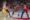 La jugadora del Spar Uni Girona Imani Tate (c) rodeada de rivales del Casademont Zaragoza, en el partido de la ida de las semifinales entre el Casademont Zaragoza y el Spar Uni Girona, este jueves en el pabellón Príncipe Felipe. EFE/ Javier Cebollada
