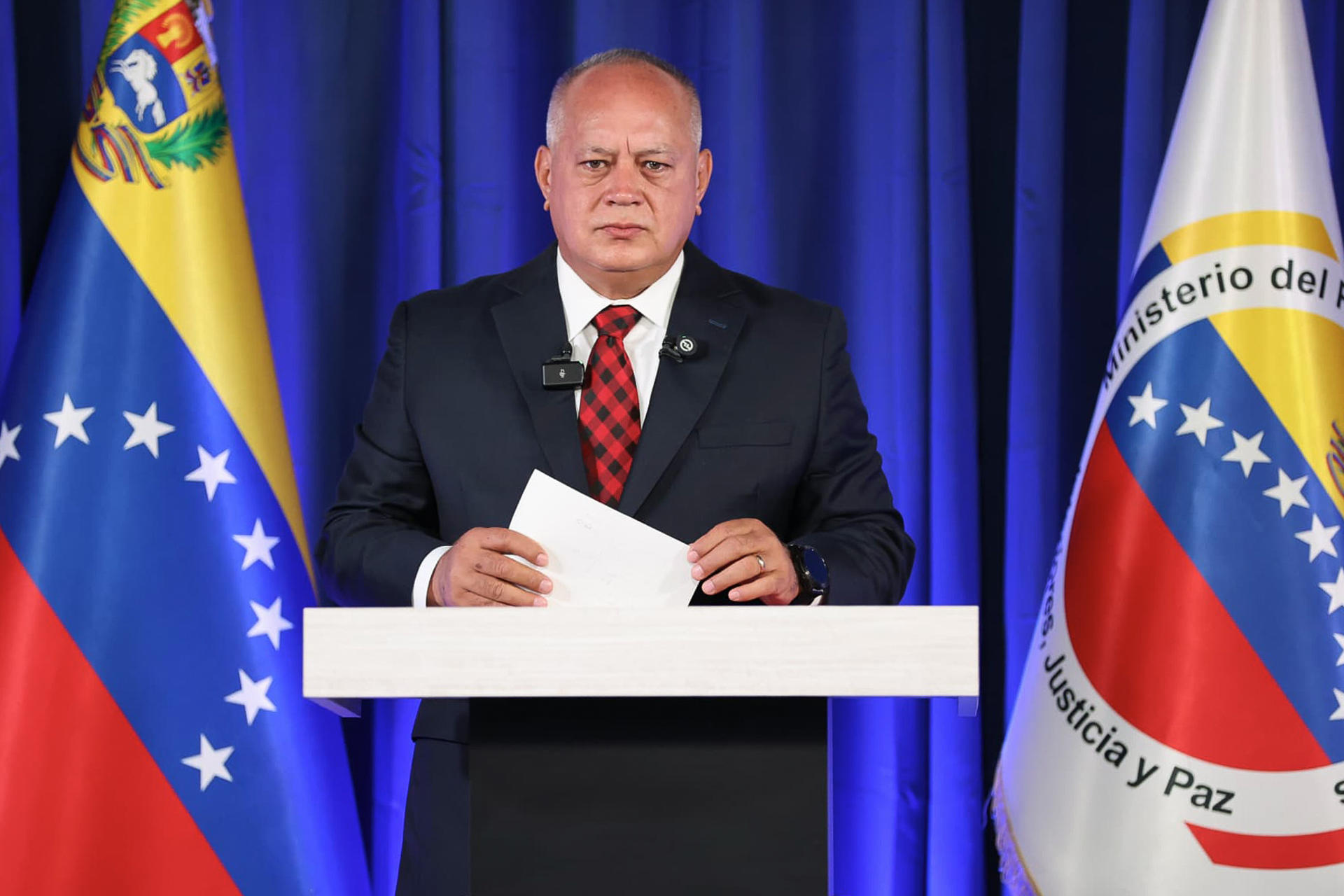 Fotografía cedida por Prensa del Ministerio de Interior, Justicia y Paz de Venezuela, del ministro de esa cartera, Diosdado Cabello. EFE/ Prensa del Ministerio de Interior, Justicia y Paz