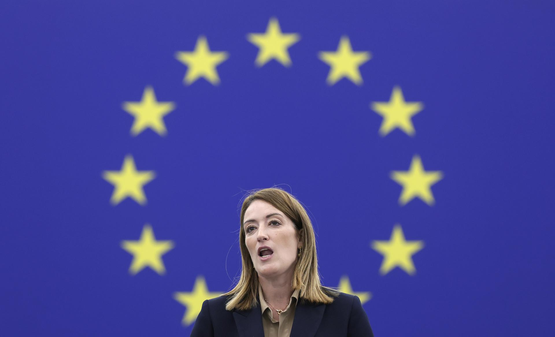 La presidenta del Parlamento Europeo, Roberta Metsola. EFE/EPA/RONALD WITTEK
