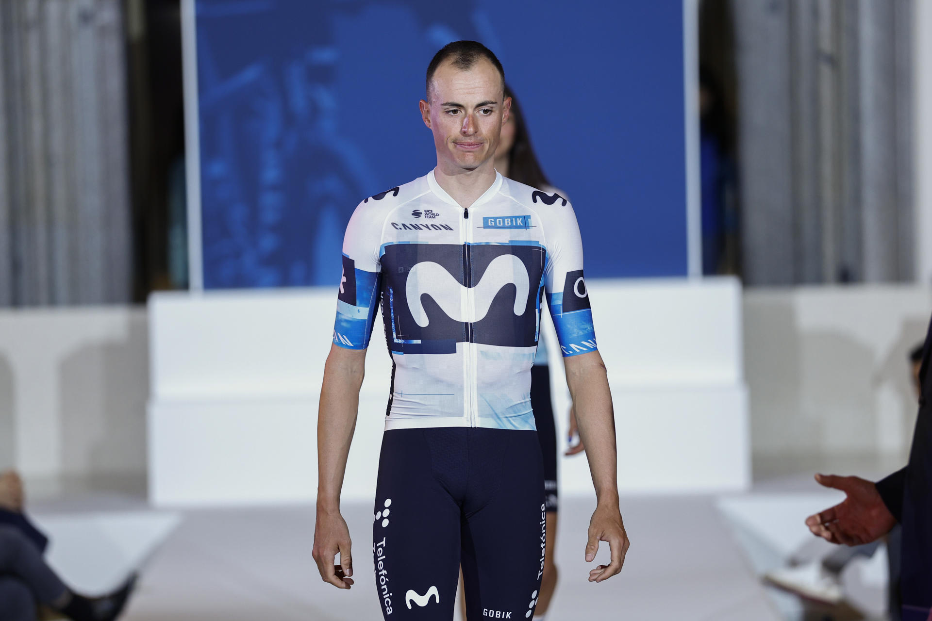 Enric Mas durante la la presentación del equipo Movistar de ciclismo para la temporada 2025, el 18 de diciembre pasado. EFE/ Rodrigo Jiménez