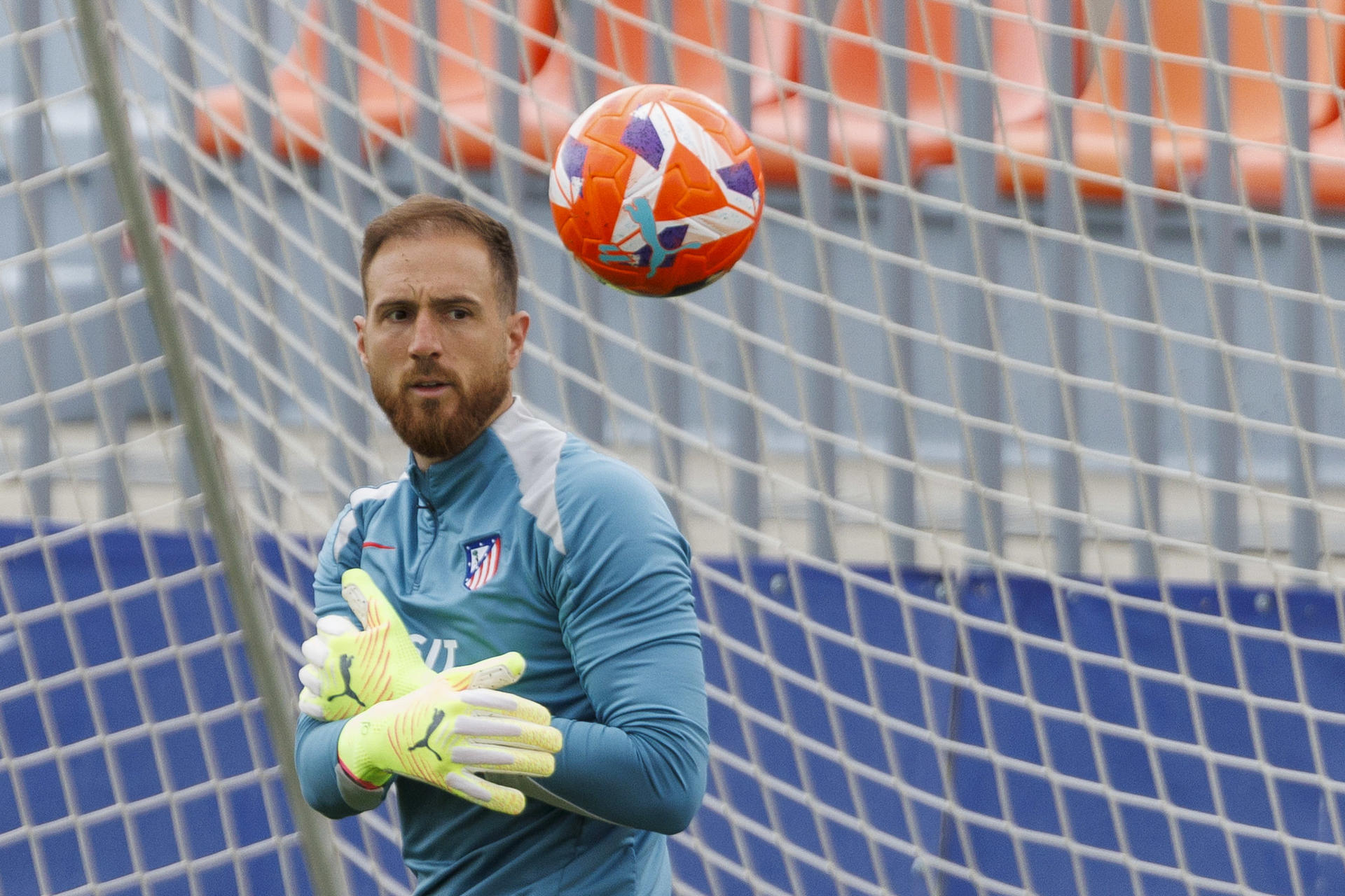 Oblak, en un ejercicio. EFE/Sergio Pérez