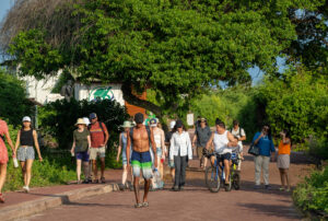 Turistas visitan el Parque Nacional Galápagos en la isla Santa Cruz, Galápagos (Ecuador), en una fotografía de archivo. EFE/José Jácome