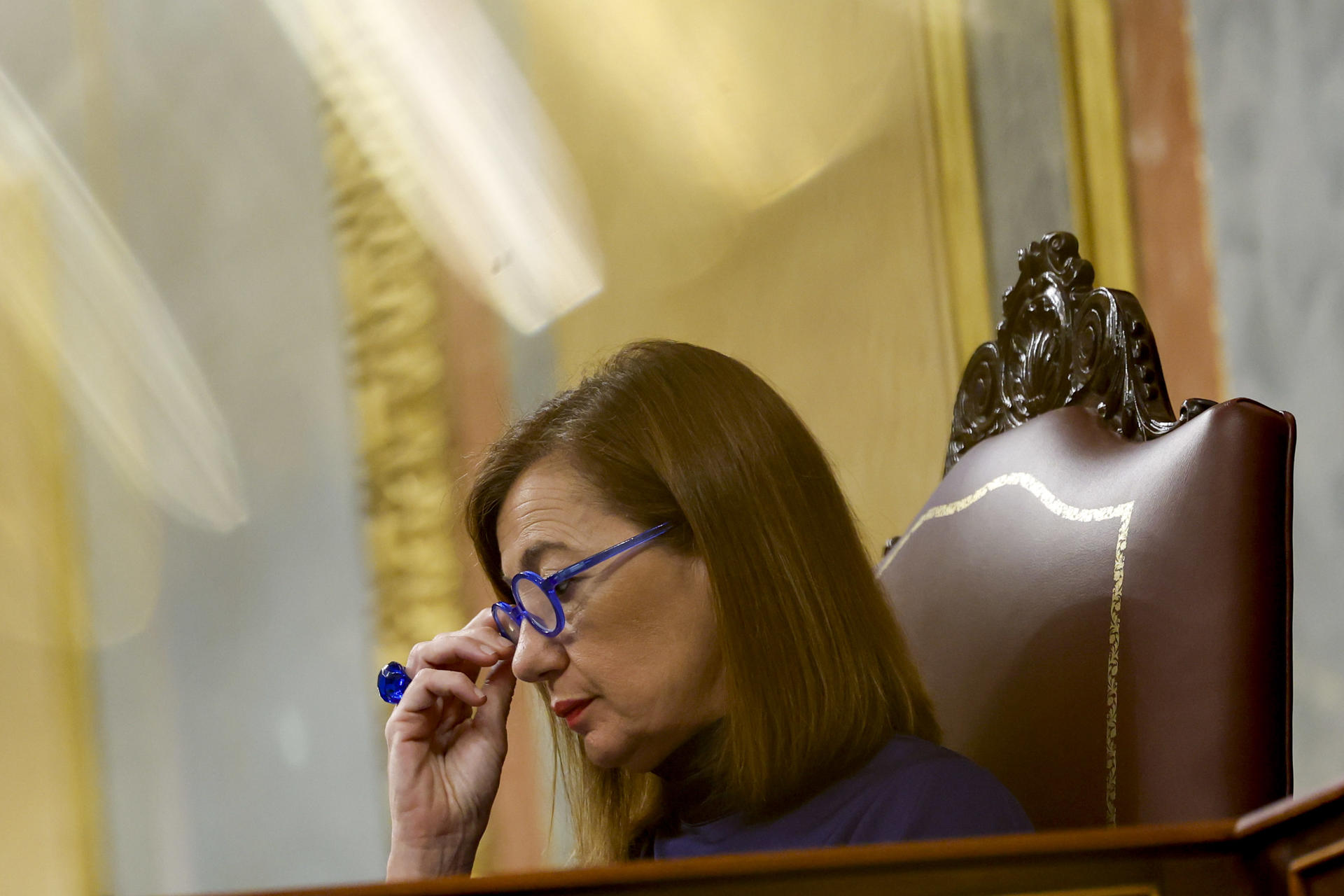 La presidenta del Congreso, Francina Armengol, durante un pleno. EFE/Juan Carlos Hidalgo