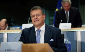 Imagen de archivo del comisario europeo de Comercio, Maros Sefcovic. EFE/EPA/OLIVIER HOSLET
