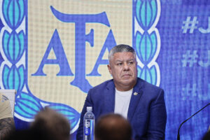 Fotografía de archivo del 18/03/2025 del presidente de la Asociación del Fútbol Argentino (AFA), Claudio Tapia. EFE/Luciano González