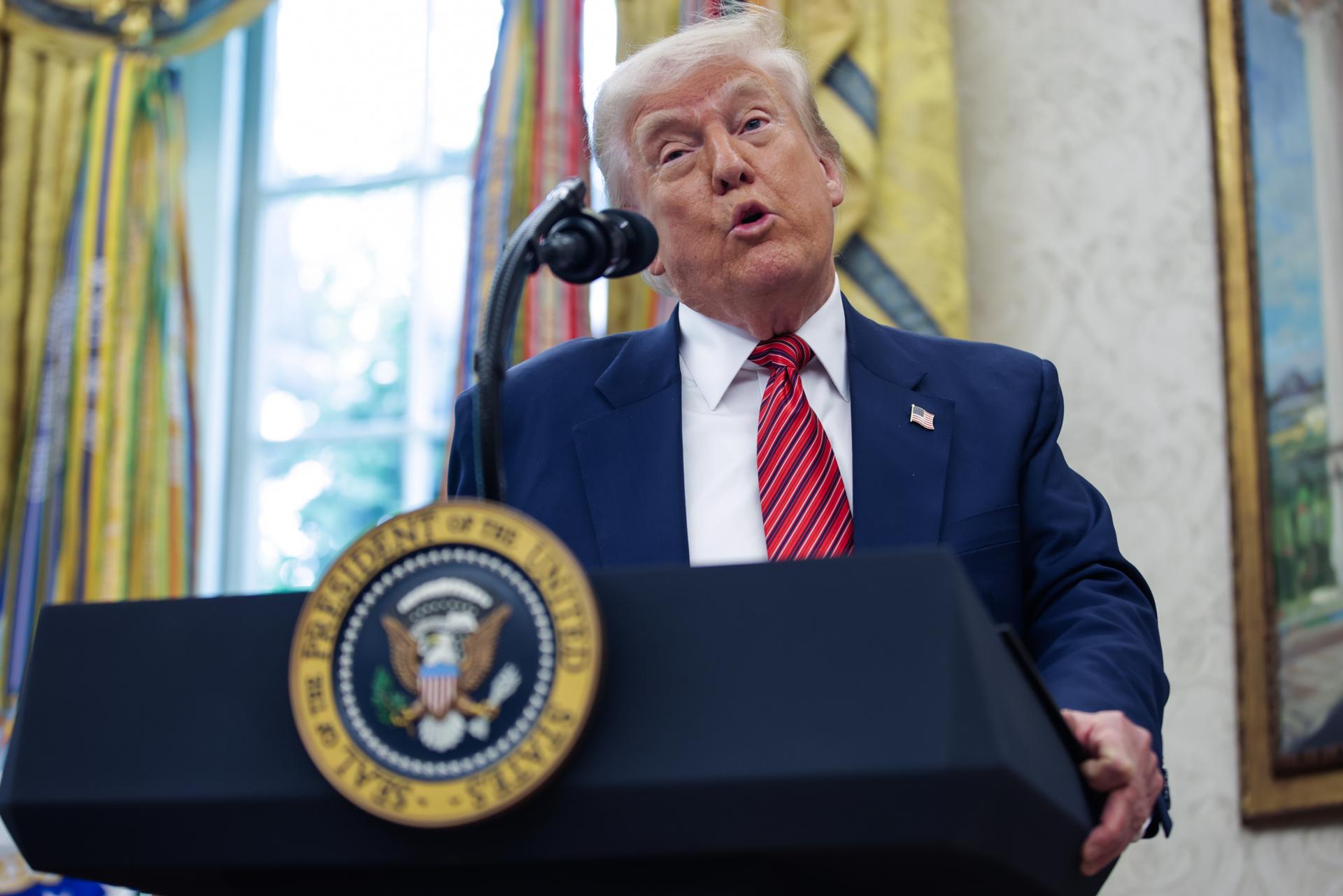 El presidente de Estados Unidos, Donald Trump. EFE/Samuel Corum