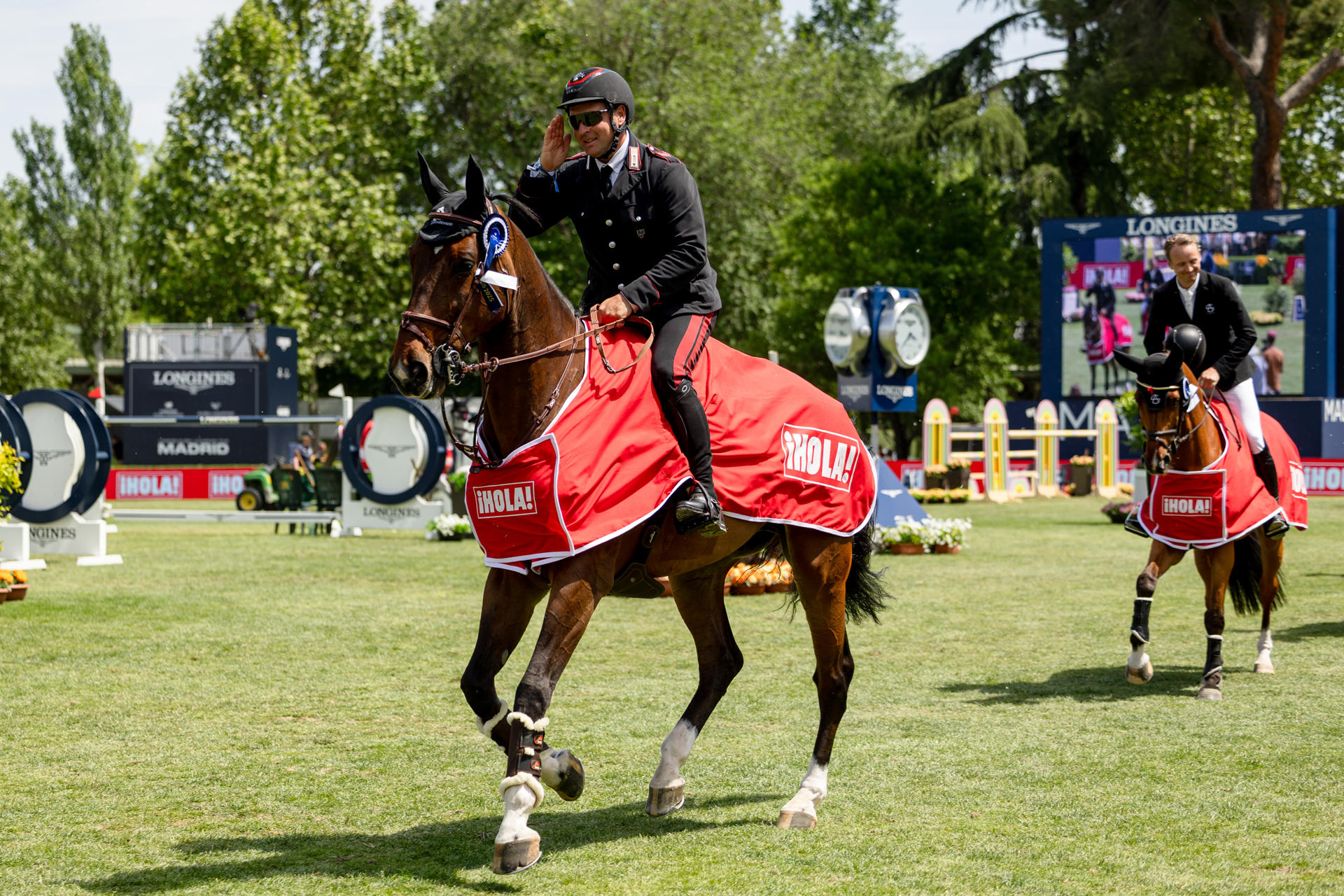 El italiano Emanuele Gaudiano compite en el CSI5* LGCT Madrid de la 114ª edición del Concurso de Saltos Internacional de Madrid, perteneciente al Longines Global Champions Tour, que se disputa en el Club de Campo Villa de Madrid. EFE/ Daniel González