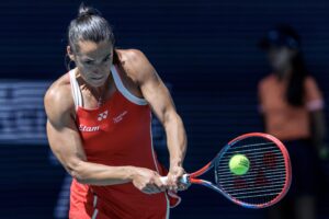 Foto de archivo del 21 de marzo de 2025 de la tenista francesa Caroline Garcia, que ha anunciado su retirada. EFE/EPA/CRISTOBAL HERRERA-ULASHKEVICH