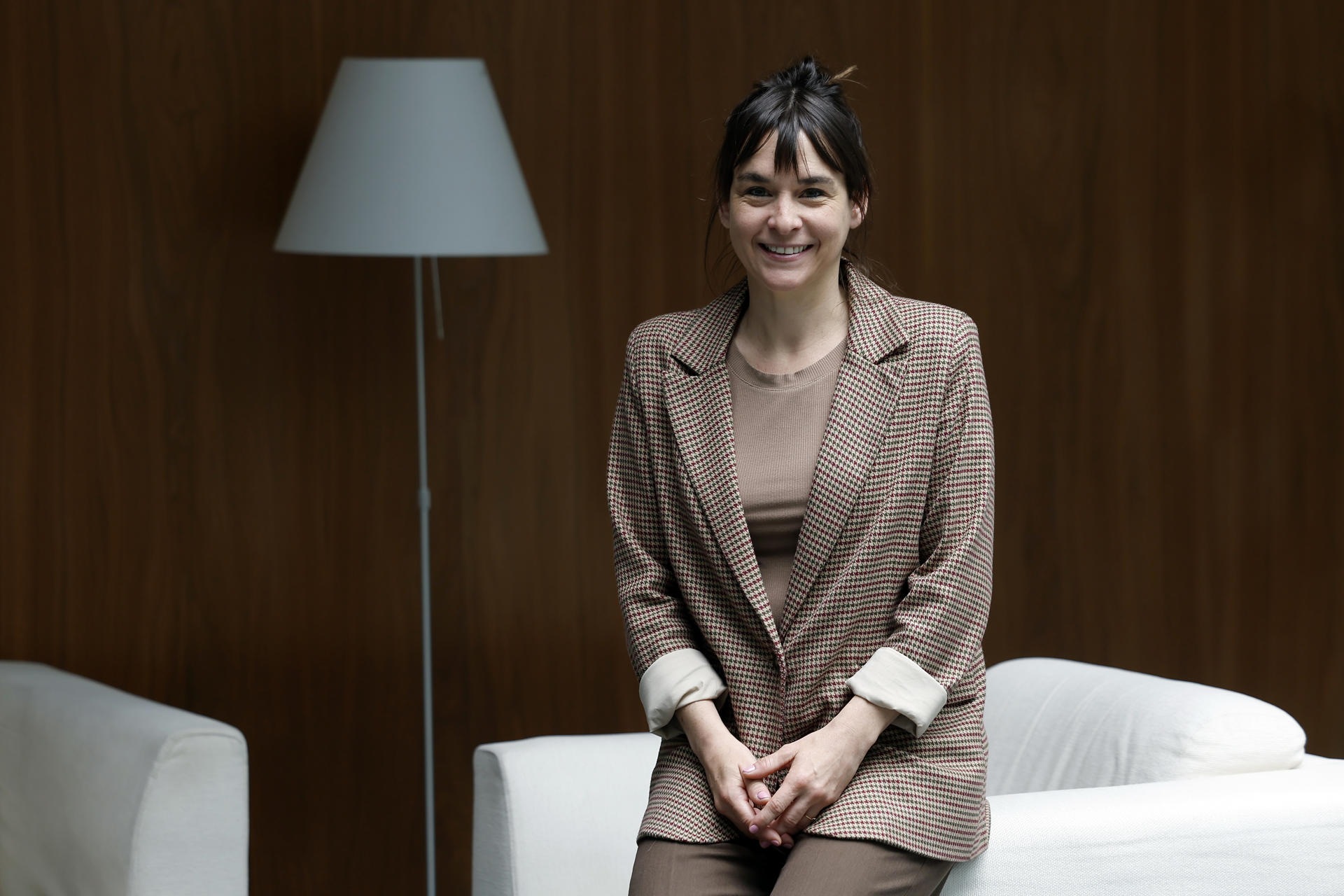 La coordinadora de Podemos en Navarra, Begoña Alfaro, en una entrevista con EFE. EFE/ Jesús Diges
