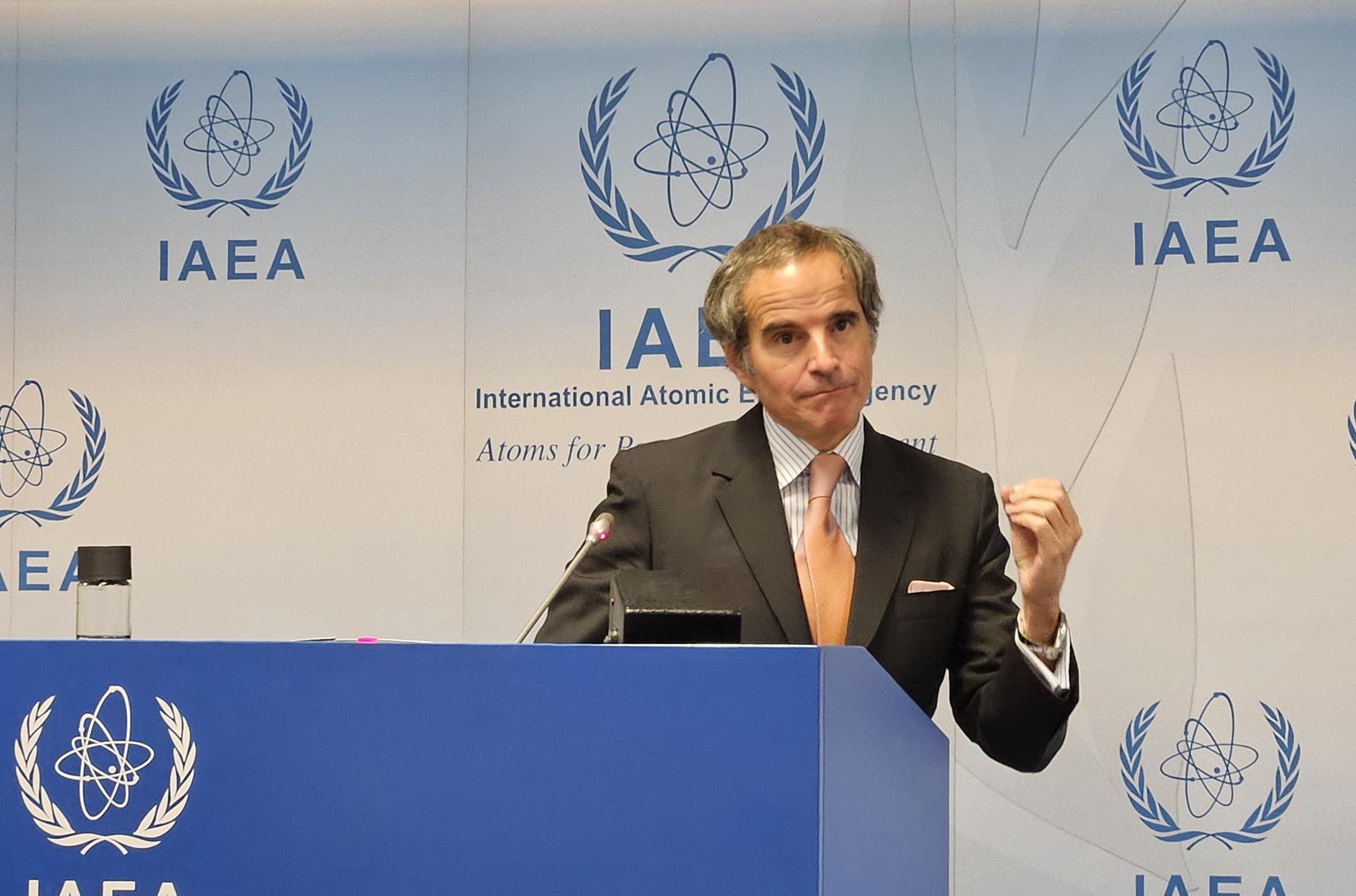 El director general del Organismo Internacional de Energía Atómica (OIEA), Rafael Grossi, este miércoles en Viena. EFE/Natalia Arriaga