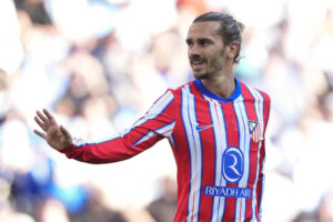 El delantero francés del Atlético de Madrid Antoine Griezmann volverá al once titular ante el Girona, en la última jornada de LaLiga. EFE/ Alejandro García