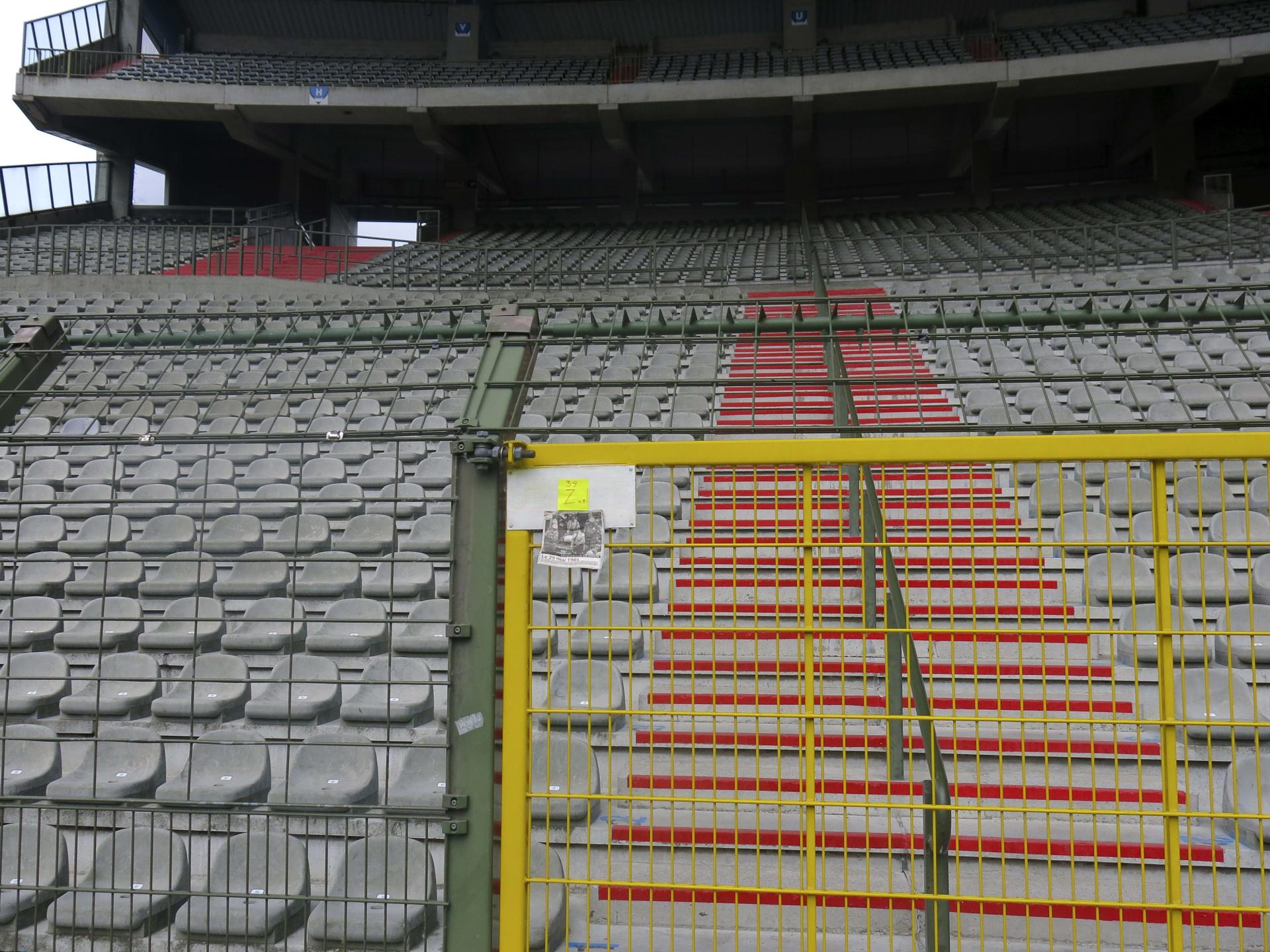 nterior del estadio de Heysel (Bruselas), cuando se cumple el 40 aniversario de la catástrofe en la que murieron 39 personas y resultaron heridas unas 600, en la final de la Copa de Europa entre el Liverpool y la Juventus. EFE/Marta Borrás