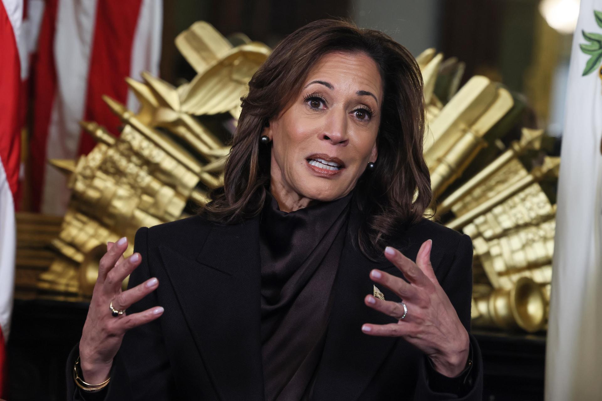 Foto de archivo de la exvicepresidenta de Estados Unidos Kamala Harris. EFE/EPA/JEMAL COUNTESS / POOL