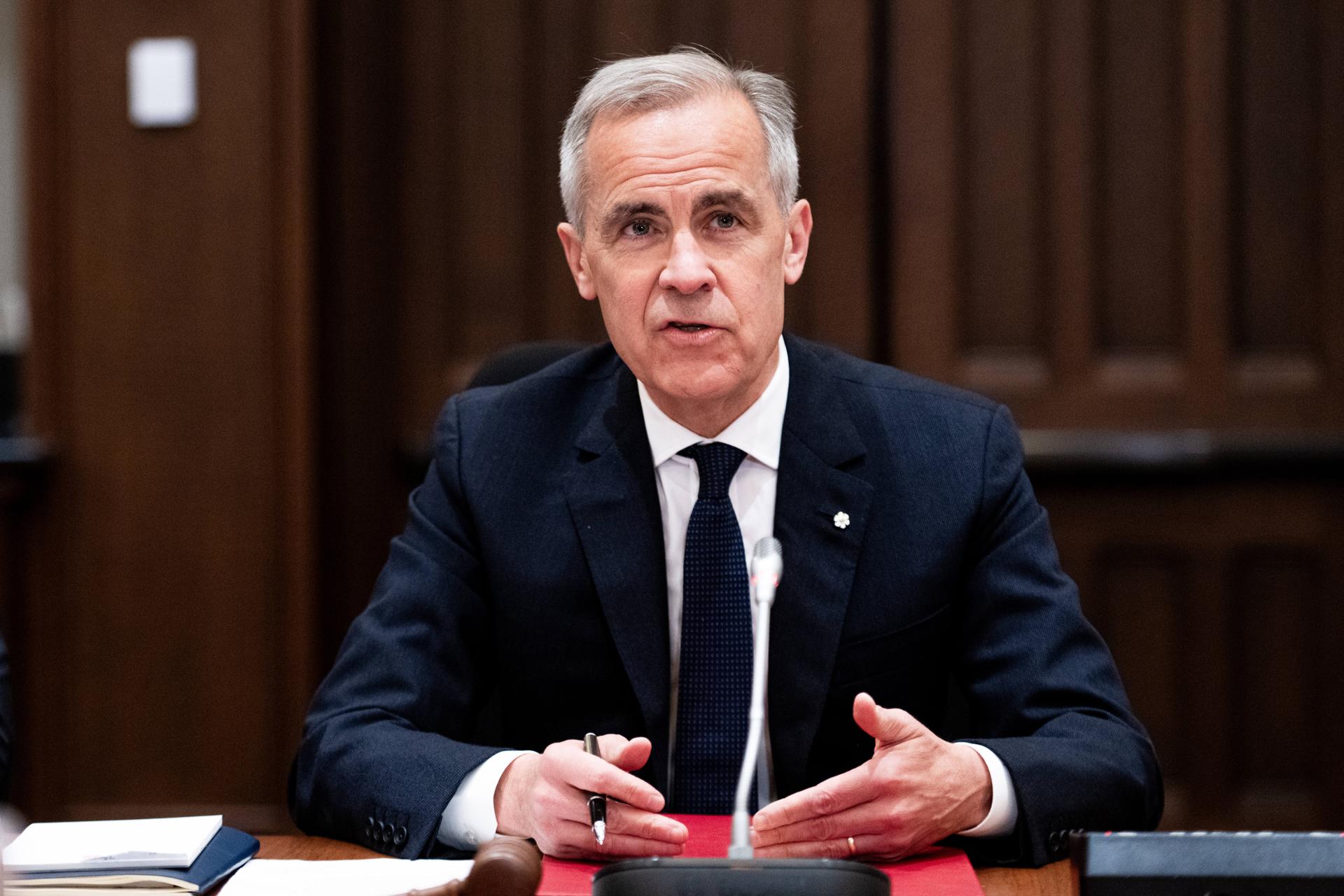 El Primer Ministro de Canadá, Mark Carney, fue captado el pasado 14 de mayo, durante una reunión con miembros del Parlamento canadiense, en Ottawa (Canadá). EFE/Spencer Colby
