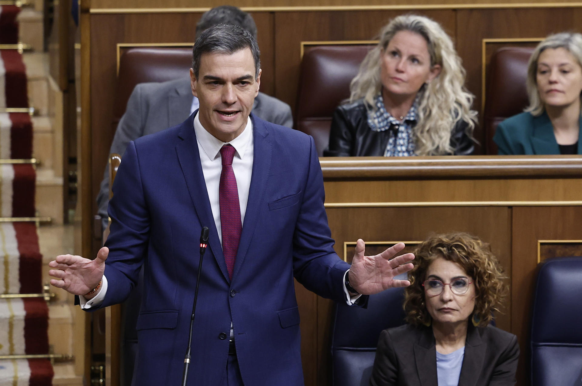 El presidente del Gobierno, Pedro sánchez, durante una de sus intervenciones en la sesión de control al Ejecutiv en el Congreso. /Archivo.EFE/ Chema Moya