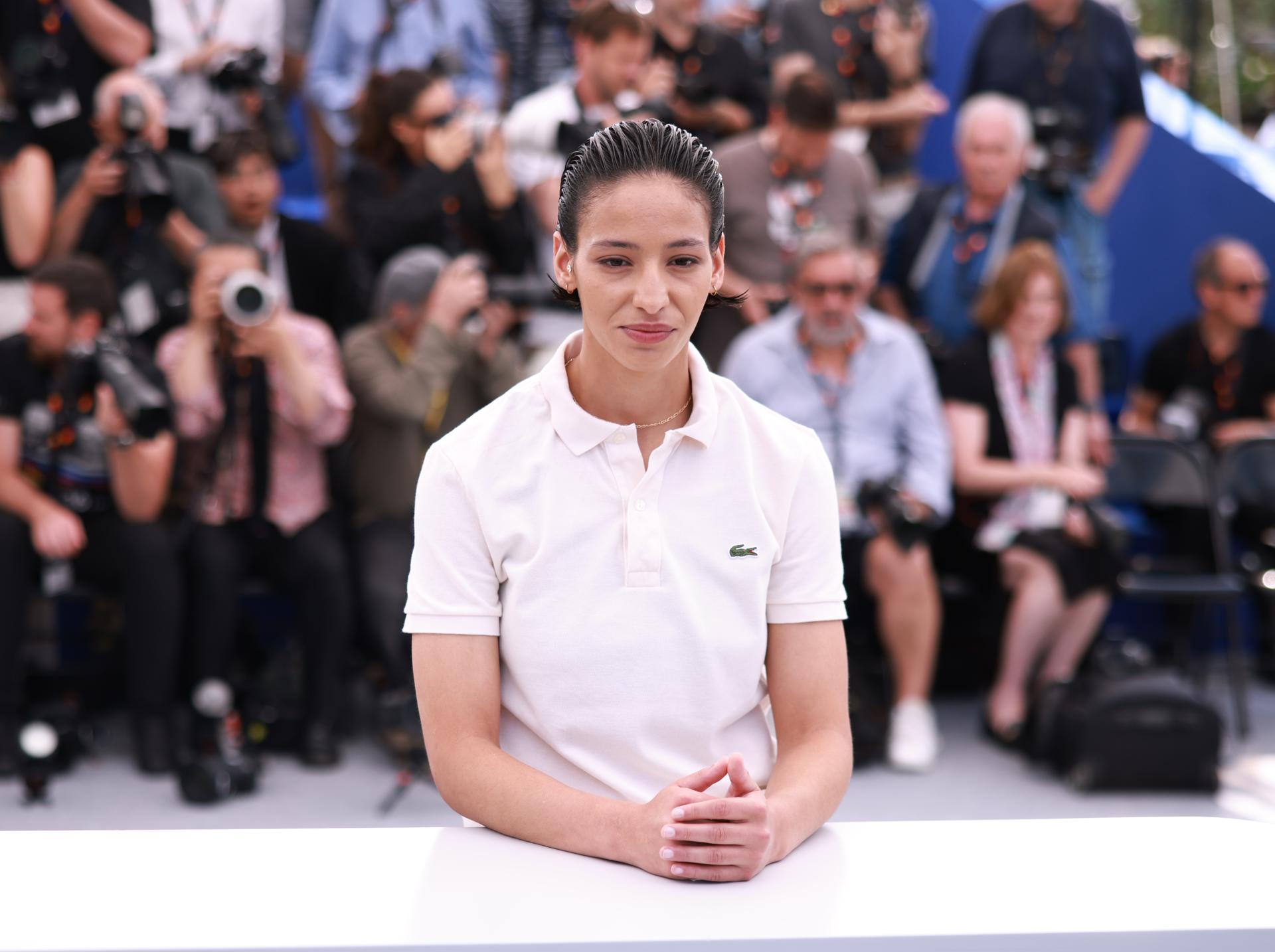 La actriz Nadia Melliti, durante la presentación de 'La petite dernière' el pasado 17 de mayo durante el 78º Festival de Cine de Cannes. EFE/EPA/CLEMENS BILAN