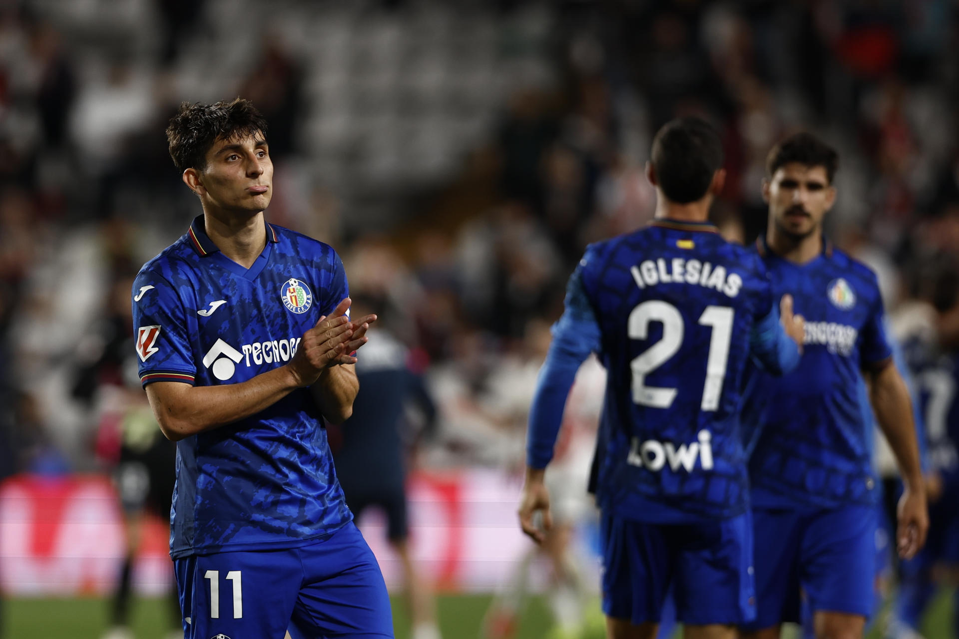 Jugadores del Getafe al término del partido. EFE/Daniel González