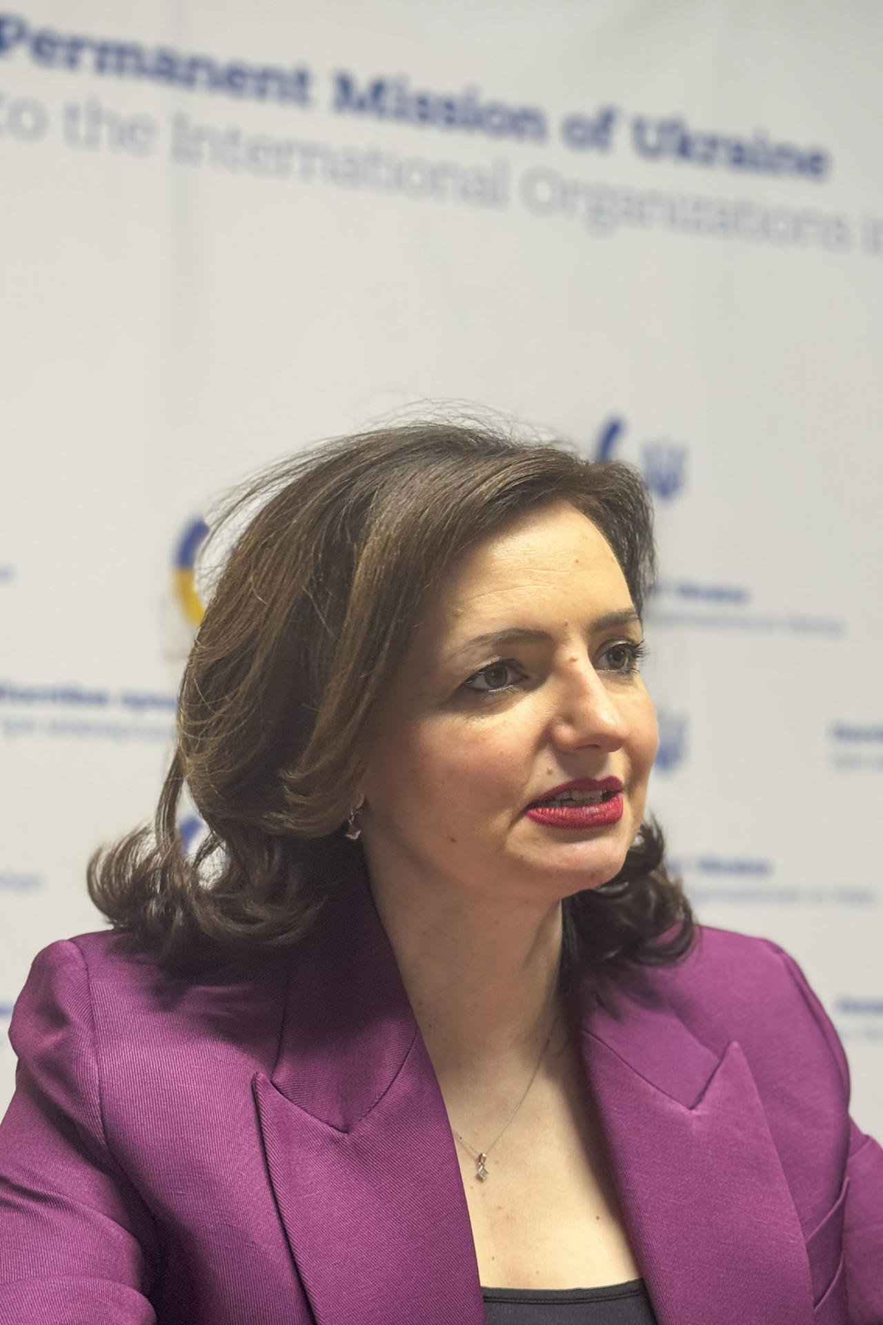 La viceministra de Exteriores ucraniana, Mariana Betsa, en declaraciones a EFE este jueves, donde participó en una reunión del Consejo Permanente de la Organización para la Seguridad y la Cooperación en Europa (OSCE), en Viena. EFE/ Jordi Kuhs