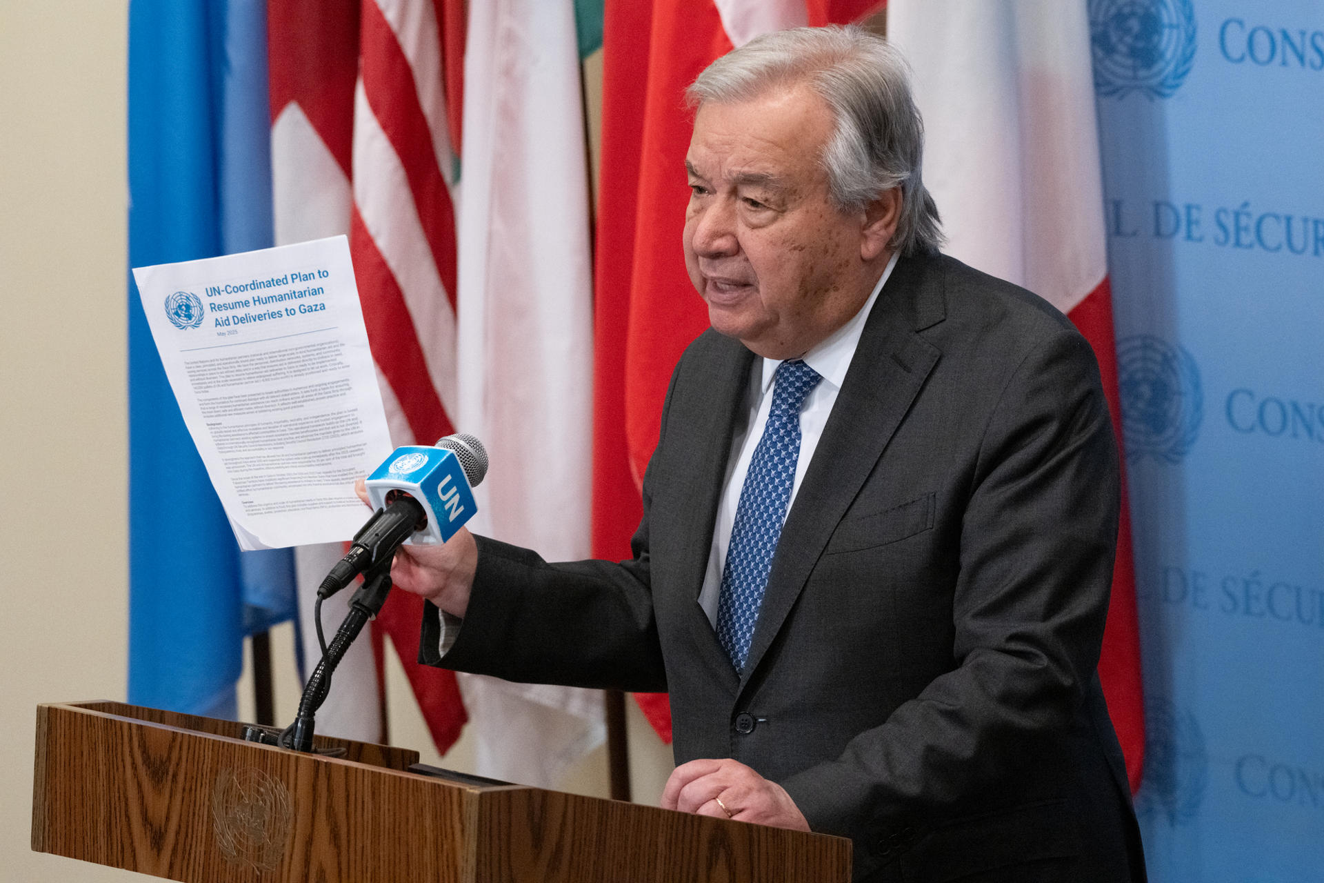 Fotografía de archivo cedida por la ONU donde aparece su secretario general, António Guterres. EFE/Evan Schneider/ONU