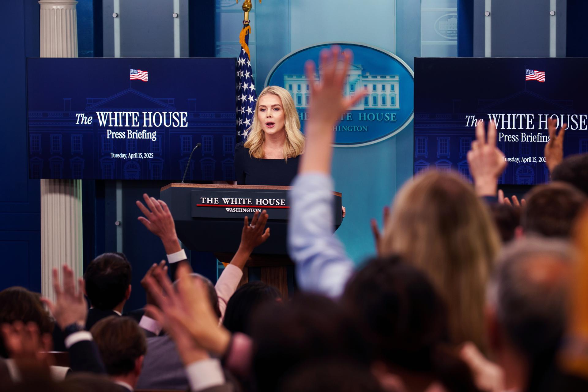 Fotografía de la la portavoz de la Casa Blanca, Karoline Leavitt. EFE/Will Oliver