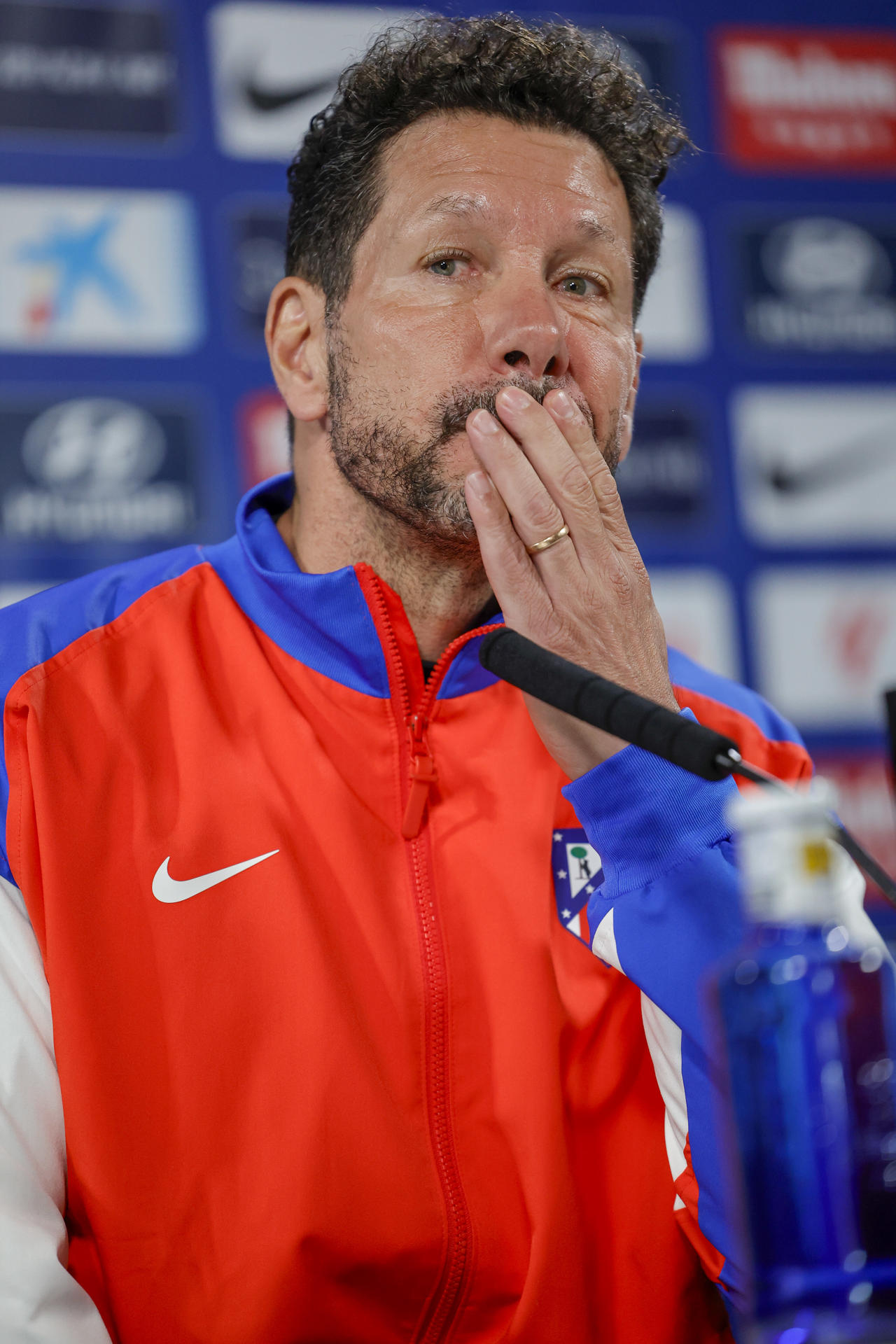 Simeone, durante la rueda de prensa.-EFE/ Zipi Aragón