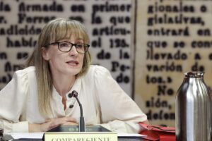 MADRID, 23/05/2025.- Virginia Barbancho, trabajadora de Tragsatec vinculada a la contratación laboral de Jésica Rodríguez, expareja del exministro José Luis Ábalos, comparece en la comisión de investigación del Senado sobre el caso Koldo este viernes. EFE/ J.P. Gandul