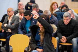 Ana María Cameno, conocida como la "reina de la coca", junto al resto de acusados durante el juicio en la Audiencia Nacional en una imagen de archivo. EFE/ Fernando Villar POOL