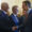 El presidente del Gobierno, Pedro Sánchez, saluda al presidente del Banc Sabadell, Josep Oliu (i), a su llegada a la inauguración de la reunión anual del Cercle d'Economia. EFE/Quique García