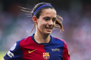 - La española Aitana Bonmatí, centrocampista del Barcelona. EFE/EPA/JOSE SENA GOULAO
