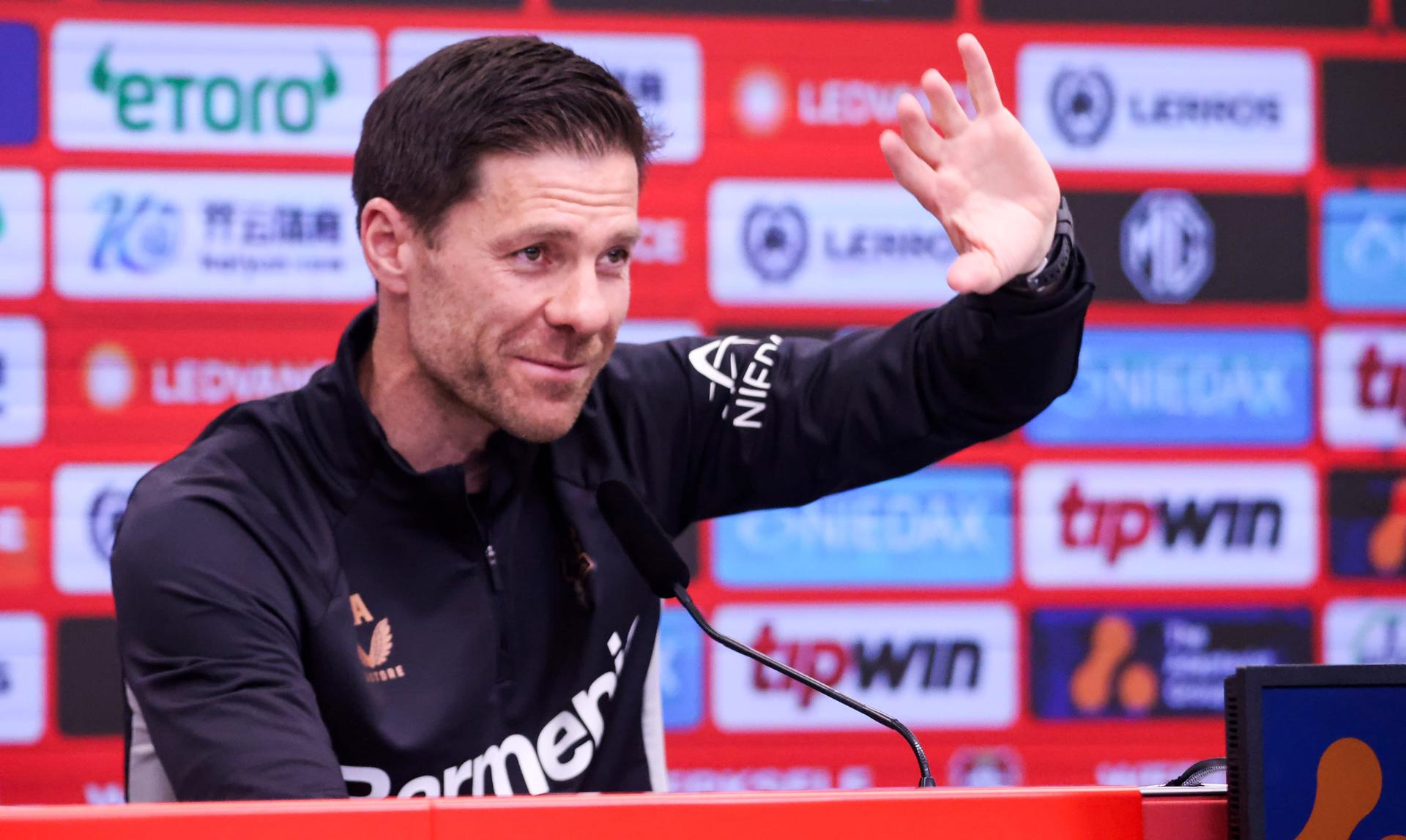 Xabi Alonso, durante la rueda de prensa de este viernes. EFE/EPA/UWE MISERIUS
