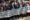 El presidente del Sindicato Central de Regantes del Acueducto Tajo-Segura (Scrats), Lucas Jiménez (4i); el presidente de la Comunidad Valenciana, Carlos Mazón (4d); el presidente de la Región de Murcia, Fernando López Miras (3i); el presidente de los empresarios murcianos, Miguel López Abad; y el consejero de Agricultura, Pesca, Agua y Desarrollo Rural de Andalucía, Ramón Fernández-Pacheco, entre otros, posan durante el acto de protesta contra las nuevas reglas de explotación del trasvase Tajo-Segura, convocado por el Scrats, este martes en la Cámara de Comercio de Murcia. EFE/Marcial Guillén