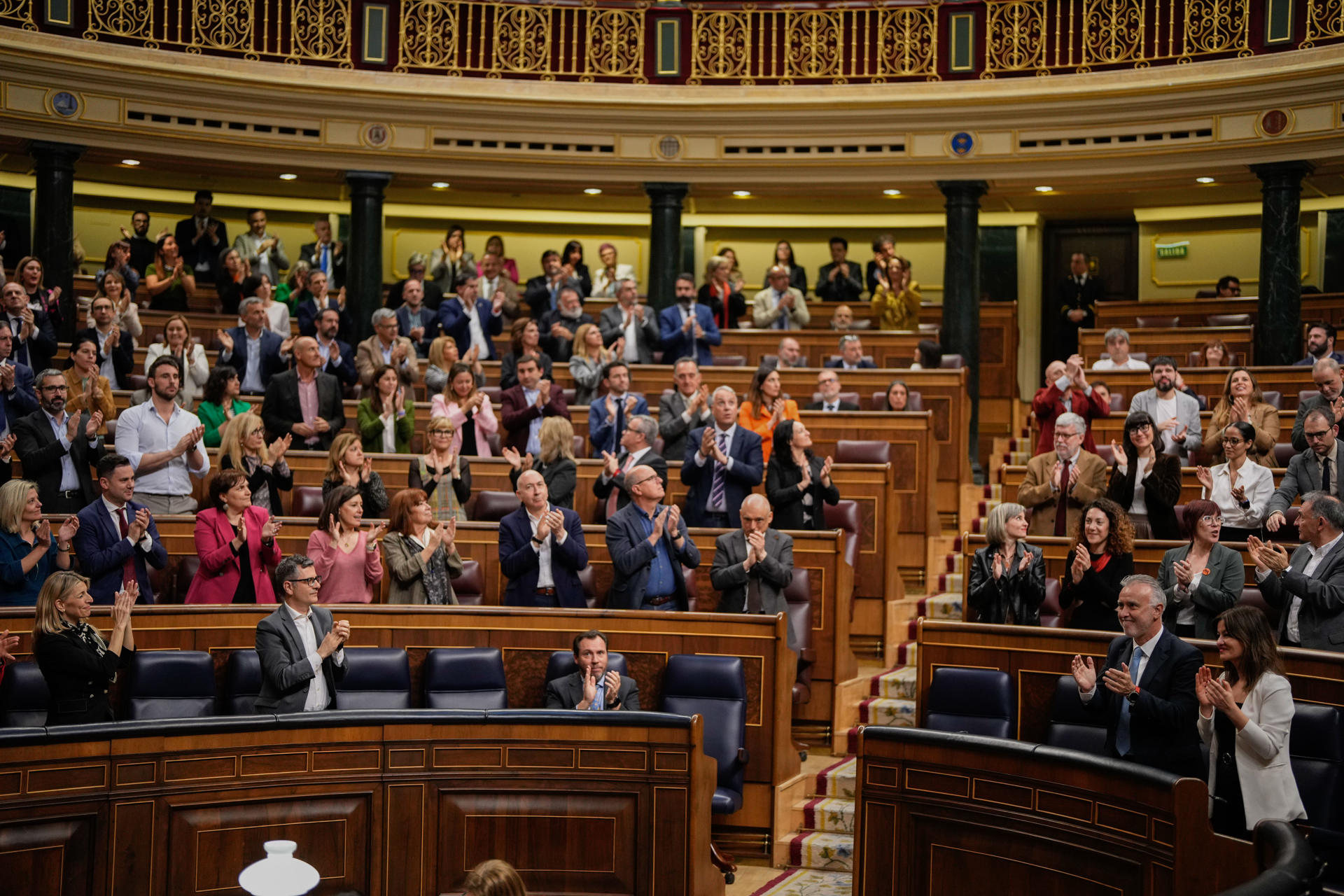 El pleno del Congreso ha rechazado este miércoles, con el voto en contra del PP y Vox y la abstención de Junts y Podemos, el dictamen del Tratado de amistad y cooperación entre España y Francia que permitiría que miembros de ambos gobiernos asistieran a los consejos de ministros del otro país. EFE/ Borja Sanchez-Trillo