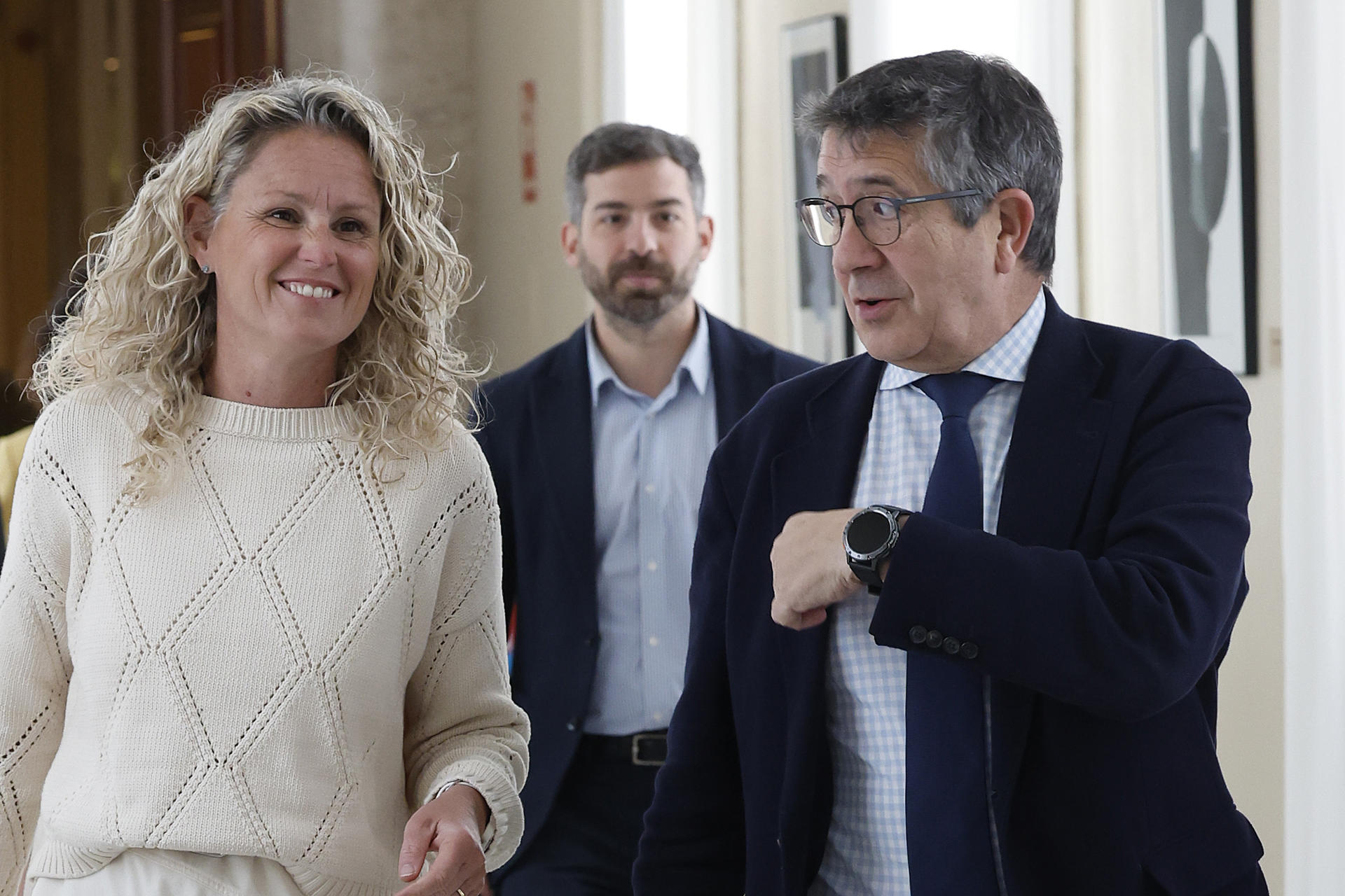El portavoz del PSOE, Patxi López a su llegada a la reunión de la Junta de Portavoces del Congreso, este martes. EFE/ J.P.Gandul