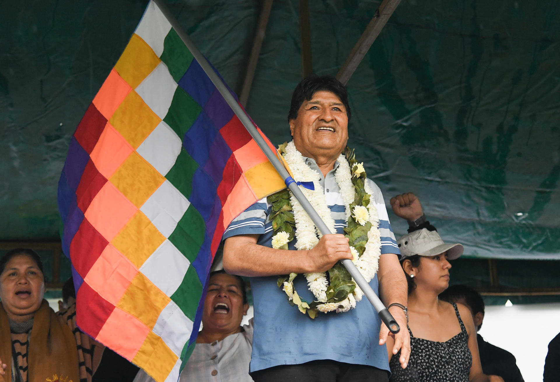 El expresidente de Bolivia Evo Morales (2006-2019) asiste a un evento de campaña, en una fotografía de archivo. EFE/ Jorge Abrego