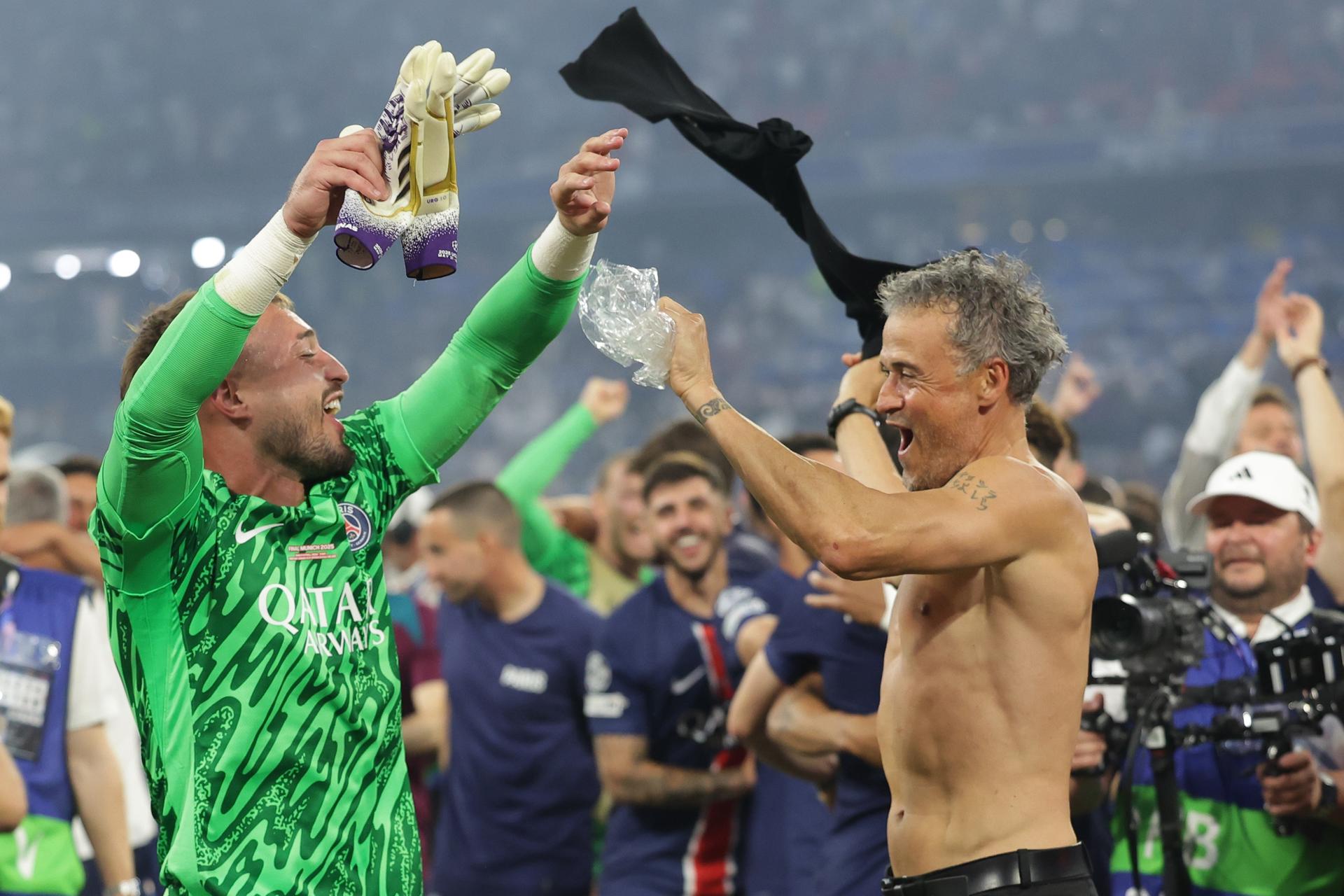 Luis Enrique tras la final de la UEFA Champions League entre Paris Saint-Germain e Internazionale Milano en Múnich, Alemania. EFE/EPA/CHRISTOPHER NEUNDORF