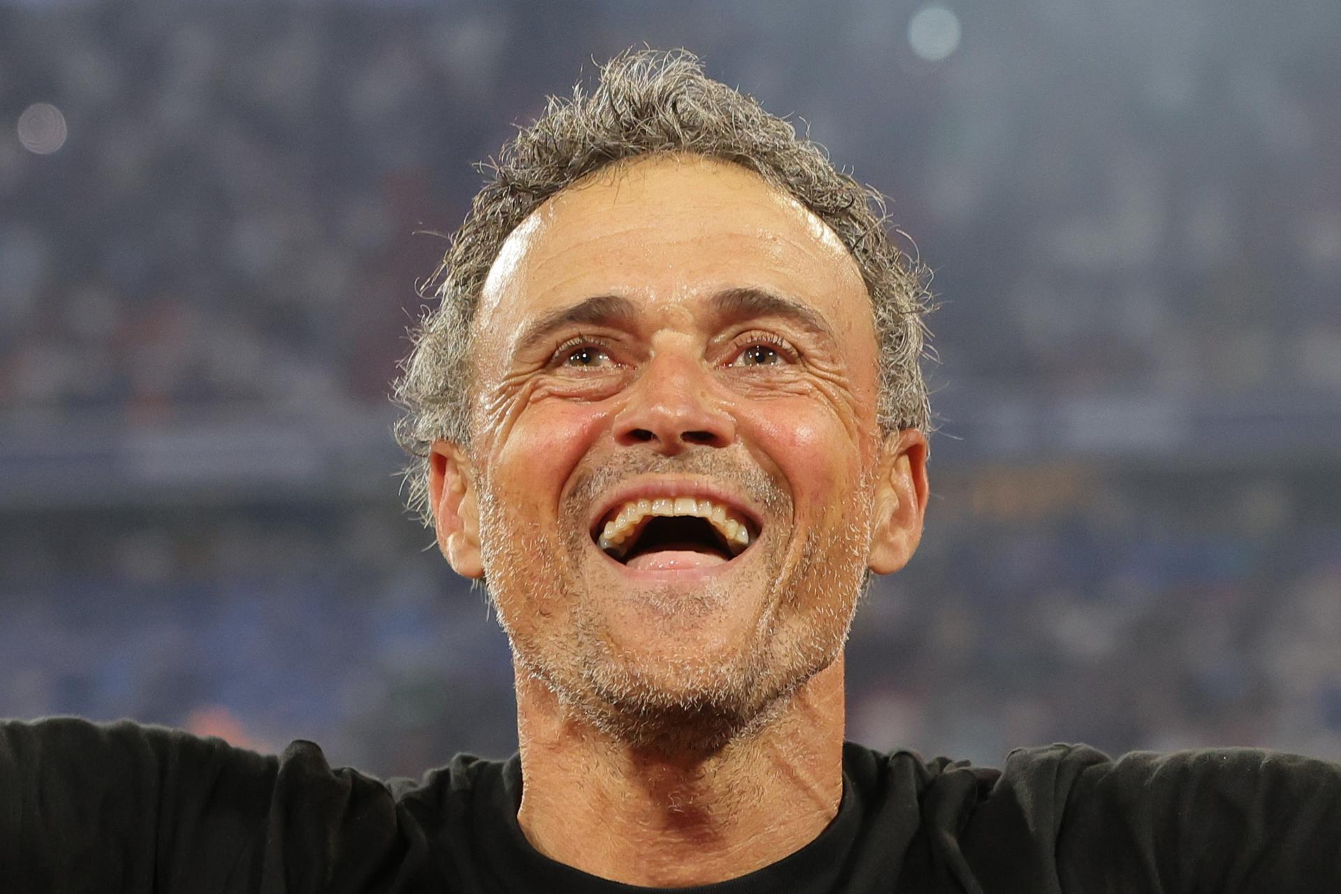 Luis Enrique tras la final de la UEFA Champions League entre Paris Saint-Germain e Internazionale Milano en Múnich, Alemania. EFE/EPA/CHRISTOPHER NEUNDORF
