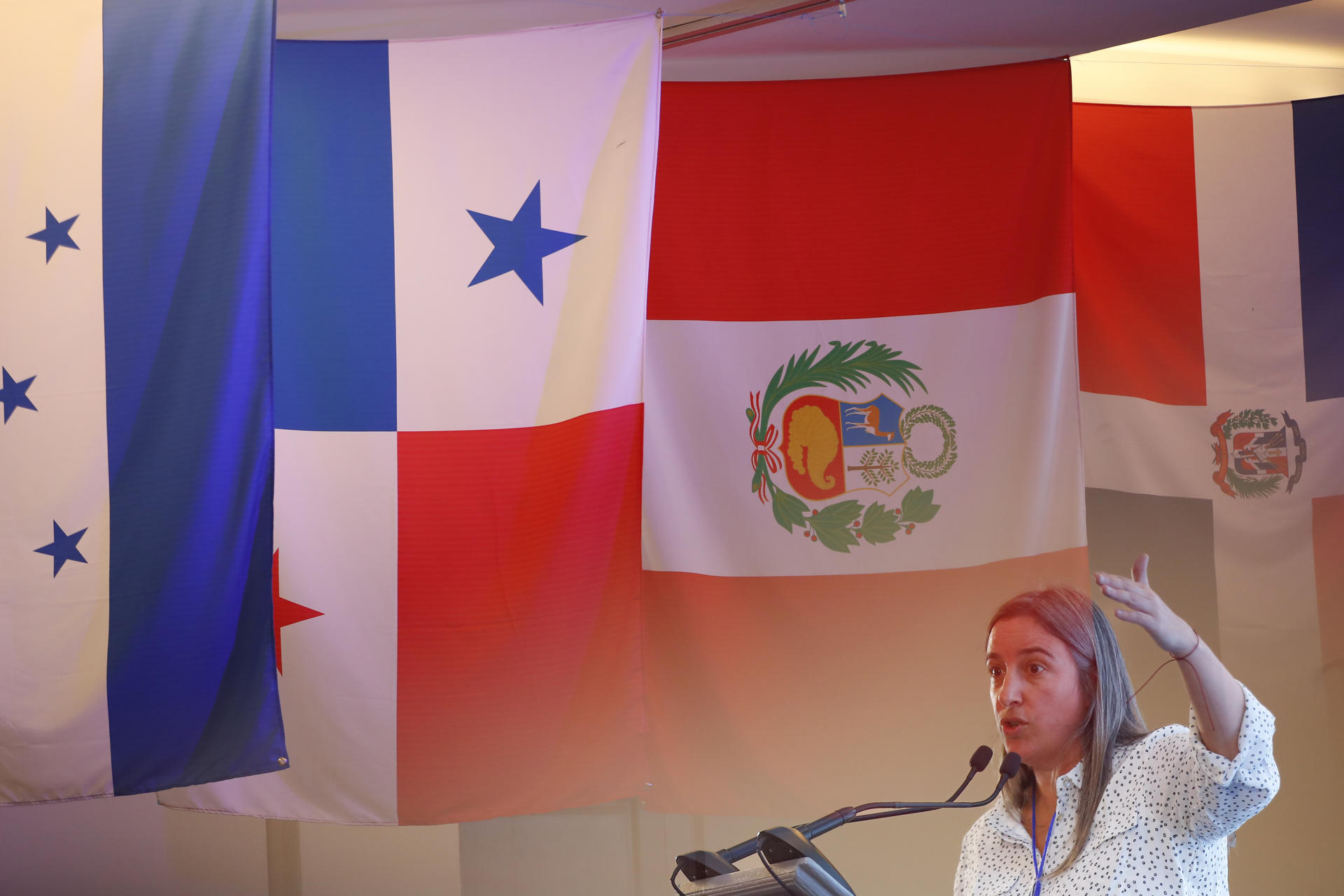 La socióloga especialista Paola Mascheroni, participa este miércoles en la VII Cumbre Iberoamericana de Agendas Locales y de Género y el XV Congreso Iberoamericano de Municipalistas, en la ciudad de Guadalajara, Jalisco (México). EFE/ Francisco Guasco