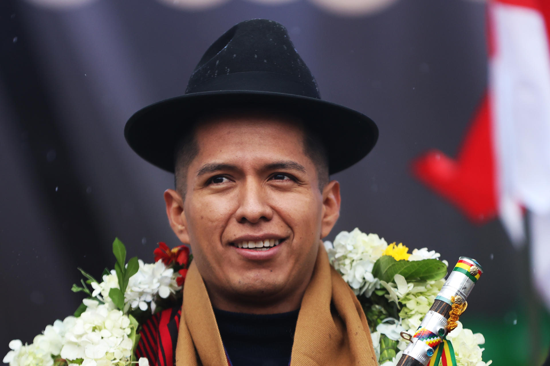El presidente del senado de Bolivia, Andrónico Rodríguez, participa en un acto donde es proclamado como candidato presidencial para los comicios electorales 2025, el 10 de mayo de 2025 en El Alto (Bolivia). EFE/Luis Gandarillas