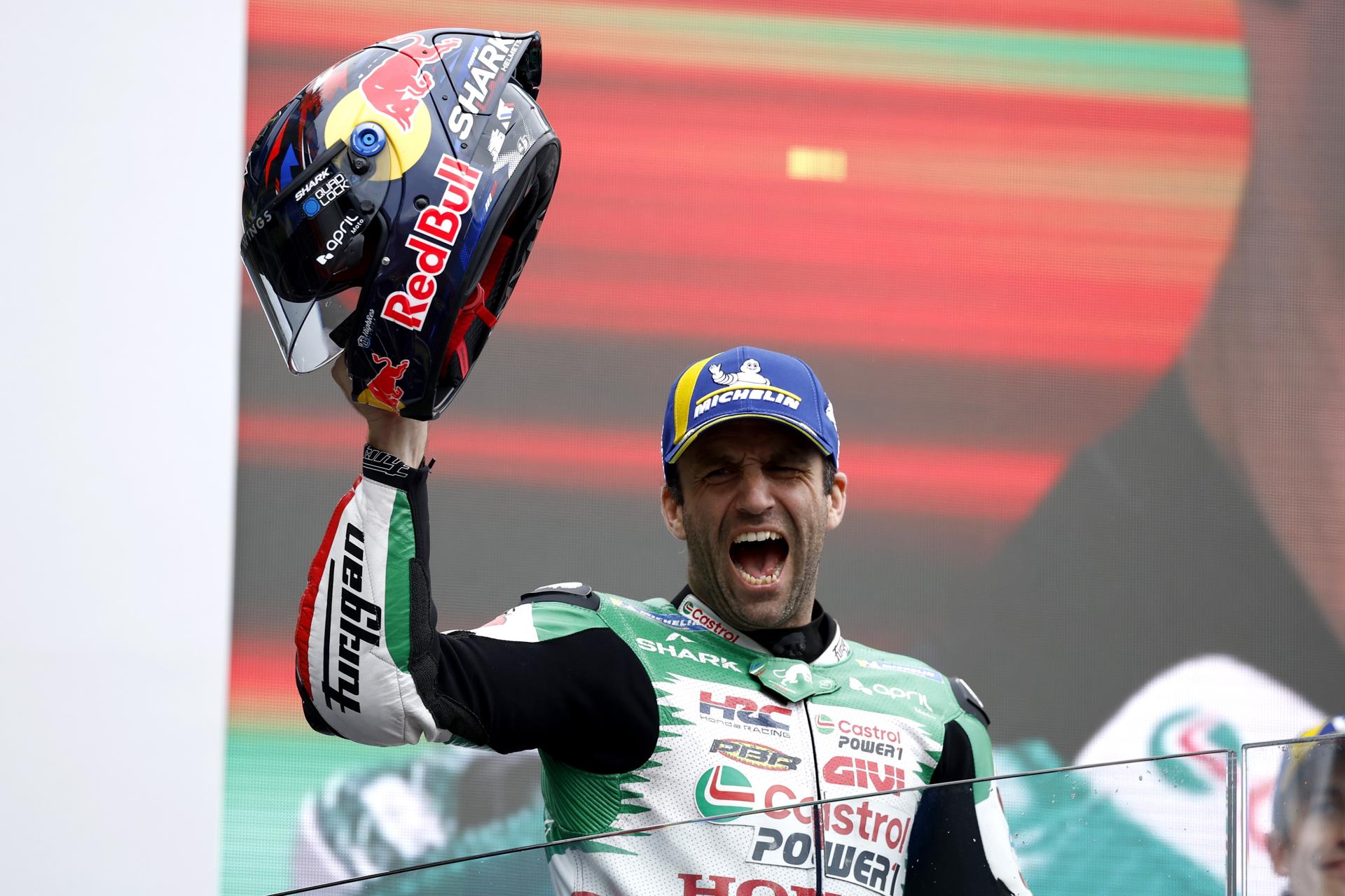 El piloto francés de MotoGP  Johann Zarco, del equipo LCR Honda Team en Le Mans, Francia). EFE/EPA/YOAN VALAT