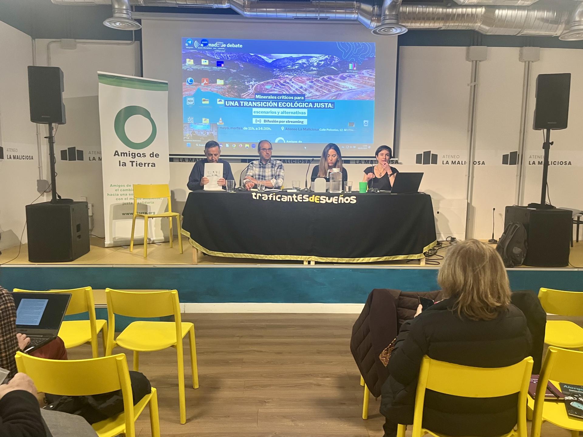 Jornada "Minerales críticos para una Transición Ecológica justa: escenarios y alternativas, impulsada por la organización ecologista Amigas de la Tierra. EFE/Lucía Pereda