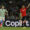 El delantero croata de Osasuna Ante Budimir, celebra su gol contrael Betis, durante el partido de la jornada 35 de LaLiga EA Sports, este domingo en el estadio Benito Villamarín en Sevilla.-EFE/ Julio Muñoz