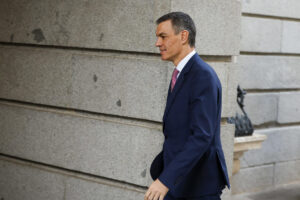 El presidente del Gobierno, Pedro Sánchez, a su llegada a la sesión de control al Ejecutivo este miércoles. EFE/Juan Carlos Hidalgo