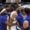 Los jugadores de los New York Knicks celebran con Mikal Bridges (c) el triunfo sobre los Celtics en Boston. EFE/EPA/CJ GUNTHER
